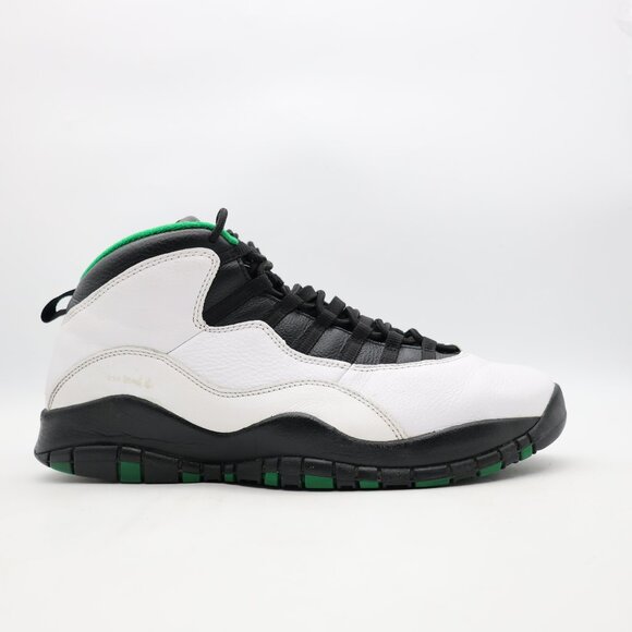 Nike Air Jordan 10 Men's 13 Retro GS Seattle White/Black-Court Green 310806-137 - Picture 1 of 13
